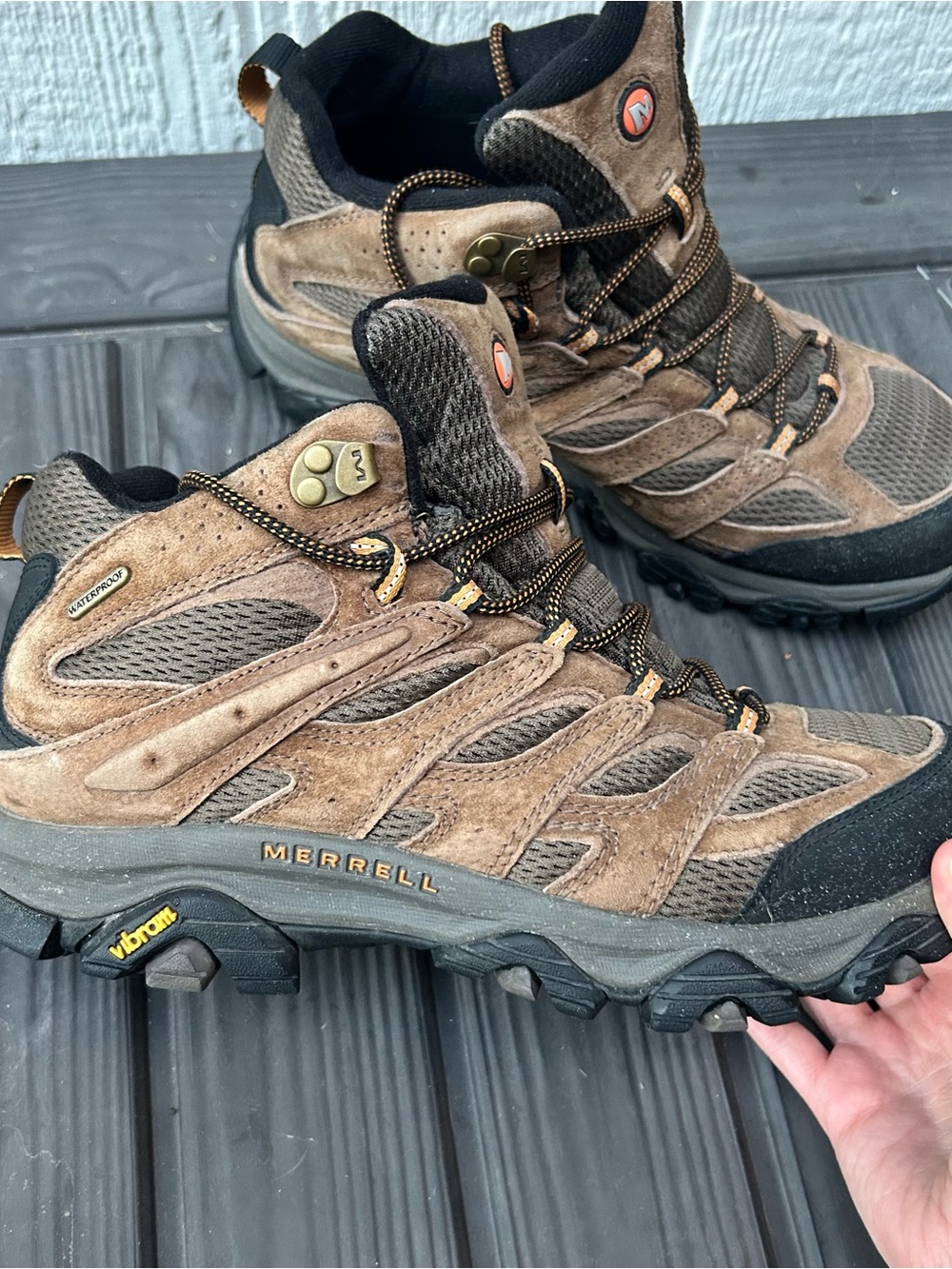 Merrell Moab 3 Mid Waterproof Hiking Boots Men's Size 9.5 W Earth J035839W